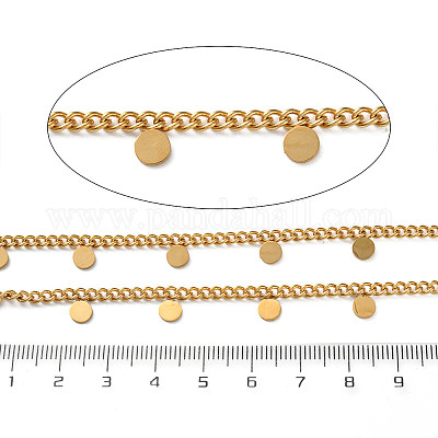 Цепи панцирного крепления из нержавеющей стали 304 с плоским круглым шармом CHS-F020-03G-01-1
