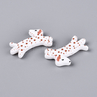 Печатные непрозрачные бусины из смолы&nbsp;RESI-N043-04C-1