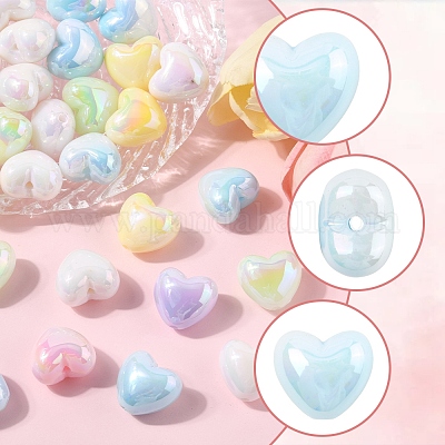 40шт УФ-покрытие непрозрачные акриловые бусины&nbsp;OACR-FS0002-20-1