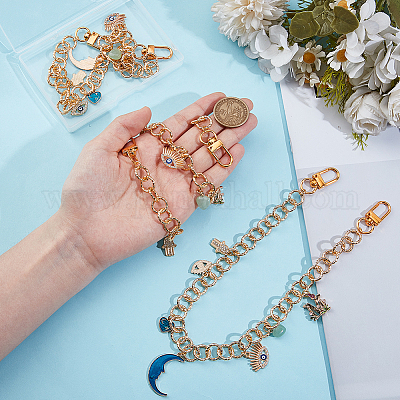 3 шт. эмалированный сплав лунного глаза со стразами&nbsp;HJEW-NB00285-1