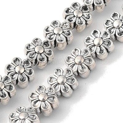 Тибетский стиль цветок сплава шарик нити&nbsp;X-TIBEB-O007-13-NR-1