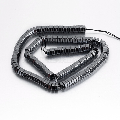 Немагнитные синтетический гематит бисер пряди&nbsp;G-P341-39-6x2mm-1