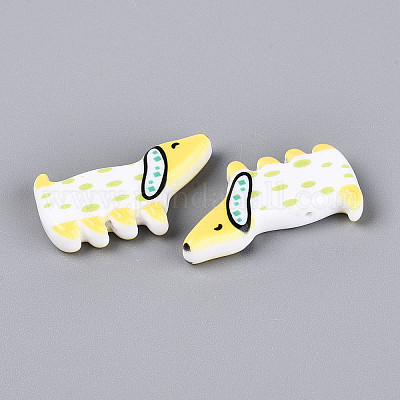 Печатные непрозрачные бусины из смолы&nbsp;RESI-N043-04D-1