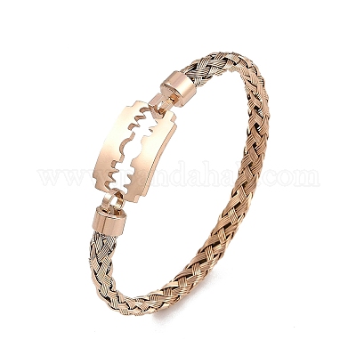 Регулируемые браслеты из нержавеющей стали 304 с вакуумным покрытием BJEW-F476-01RG-1