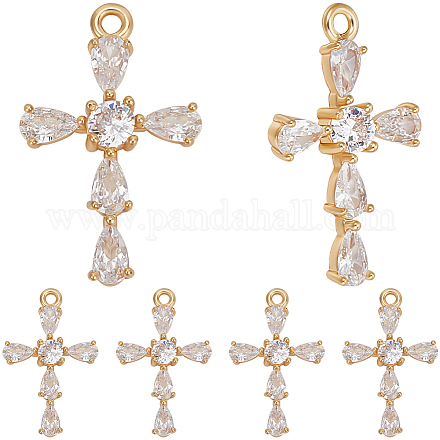 10шт латунные прозрачные подвески из кубического циркония KK-BBC0015-95-1
