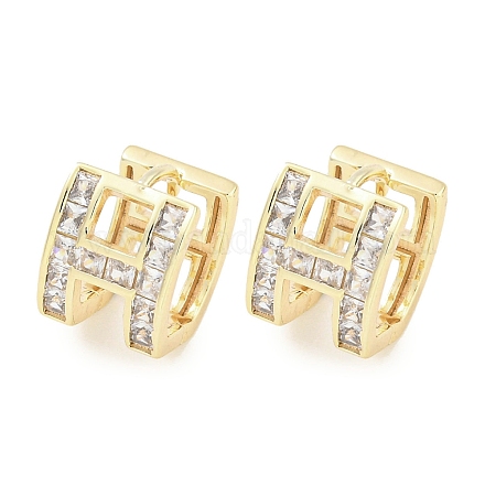 Латунные серьги из микро-паве прозрачного кубического циркония EJEW-S228-08G-1