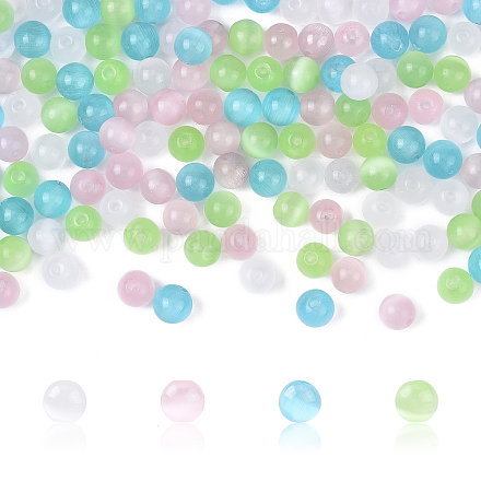 200 шт. 4-х цветные бусины кошачий глаз&nbsp;CE-YW0001-04-1