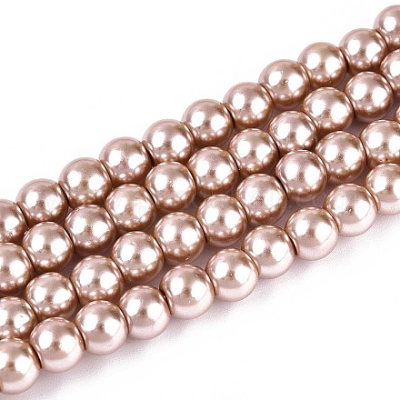 Выпечка окрашены перламутровый стекла жемчужные нити круглый шарик HY-Q003-6mm-11-01-1