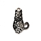 Alloy Enamel Pendants, Platinum, Cat Shape with Rose, 24x15.5x1mm, Hole: 1.8mm