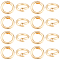 20Pcs Brass Open Jump Rings, Round Locking Jump Rings, Real 14K Gold Plated, 10x3mm, Inner Diameter: 6.5mm