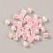 Transparent Glass Seed Beads, Rectangle, Pink, 3x2.5x2.5mm, Hole: 0.9mm, 300pcs/bag