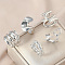 Alloy Open Cuff Rings Sets for Women, Silver, Inner Diameter: Adjustable