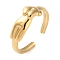 304 Stainless Steel Open Rings, Real 18K Gold Plated, 7.5mm