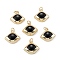 Brass Enamel Pendants, Long-Lasting Plated, Eye, Real 18K Gold Plated, 15x17x6.5mm, Hole: 3.2mm