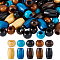 150Pcs 10 Styles Wood European Beads, Mixed Color, 19~31x15.5~20mm, Hole: 10mm