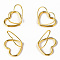 Mini Iron Place Card Holders, Cute Table Card Holders, for Wedding, Parties, Heart, Golden, 25~29x29~31x24~26mm