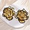 Alloy & Iron Stud Earrings, Flower, Golden, 68x62mm