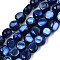 Natural Freshwater Shell Beads Strands, Dyed, Nuggets, Blue, 7~9x7~8x2.5~6mm, Hole: 0.8mm, about 48~50pcs/strand, 14.96~15.74 inch (38~40cm)