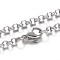 Tarnish Resistant 304 Stainless Steel Rolo Chain Necklaces, with Lobster Claw Clasps, Stainless Steel Color, 23.6 inch(60cm)