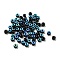 Glass Seed Beads, AB Color, Rondelle, Cyan, 4x3mm, Hole: 1.2mm,  20g/bag