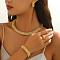 Alloy Rhinestone Chain Bracelets & Earrings & Necklaces & Rings Sets, Real 18K Gold Plated, Inner Diameter: 6.30 inch(16cm)