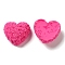 Opaque Resin Cabochons, Heart, Camellia, 22.5x25x11mm