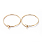 316 Surgical Stainless Steel Hoop Earring Findings, Wine Glass Charms Findings, Real 18K Gold Plated, 21 Gauge, 20x0.7mm