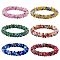 6Pcs 6 Colors Glass Beaded Crochet Stretch Bracelets Set, Fashion Nepal Bracelets for Women, Mixed Color, Inner Diameter: 1-7/8 inch(4.7cm), 1Pc/color