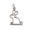 Rack Plating Brass Pendants, Cadmium Free & Lead Free, Long-Lasting Plated, Rabbit, Platinum, 17.5x11.5x1.4mm, Hole: 5mm