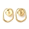 Stainless Steel Stud Earrings for Women, Nuggets, Real 18K Gold Plated, 37x28mm