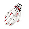 Halloween Theme Plastic Alligator Hair Clips for Woman Girl, with Iron Finding, Skeleton Hand Shape, Red, 73x42x15mm