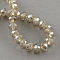 Electroplate Glass Bead Strands, Faceted Rondelle, Tan, 2.5x2mm, Hole: 0.8mm, about 135~140pcs/strand, 32~34cm