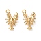 Ocean Brass Pendants, Shrimp Charms, Real 18K Gold Plated, 14x8x2.5mm, Hole: 1.4mm
