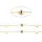 Rack Plating Brass Flat Round Link Chains, with Colorful Cubic Zirconia Disc Braded, Soldered, with Spool, Lead Free & Cadmium Free, Real 18K Gold Plated, Link: 16.5x6mm and 2x1.8x0.2mm, Flat Round: 8x0.8mm
