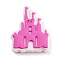Silicone Beads, DIY Necklaces Making, Castle, Hot Pink, 27x22.5x7.5mm, Hole: 2mm
