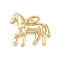 Brass Pendants, Horse, Long-Lasting Plated, Lead Free & Cadmium Free, Rack Plating, with Jump Ring, Real 18K Gold Plated, 13.5x16.5x4.5mm, Hole: 3.3mm