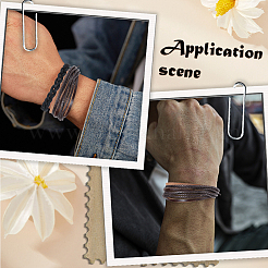 2шт 2 стиля регулируемые плетеные браслеты из воловьей кожи&nbsp;BJEW-CL0001-16