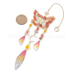 Подвески из натурального сердолика и смолы&nbsp;HJEW-TA00134-03