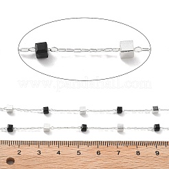 Цепочки из латунных и стеклянных бусин ручной работы&nbsp;CHC-L051-07S-05