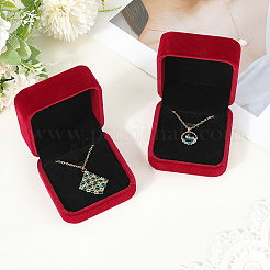 Квадратные бархатные шкатулки для украшений для подвески&nbsp;CON-WH20013-03A