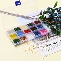 180 г 15-х цветных стеклянных бусин&nbsp;SEED-JQ0003-01A-3mm