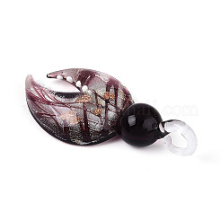 Ручной серебряная фольга Lampwork большие кулоны&nbsp;FOIL-N031-01A