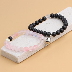 2шт. сплав сердца магнитные парные браслеты&nbsp;FS-WG324B5-01