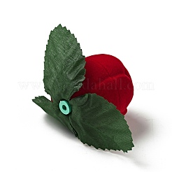 Флокированные пластиковые коробки для колец с розами&nbsp;LS-CON-C015-01A