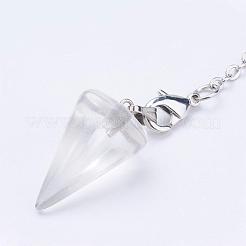 Шестиугольные заостренные биолокационные маятники из натурального и синтетического камня&nbsp;PALLOY-JF00332