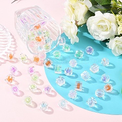 120шт 4 стиля прозрачные акриловые бусины&nbsp;OACR-YW0004-31