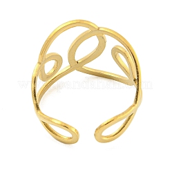 Кольцо-манжета из нержавеющей стали 304 с полым нерегулярным широким открытым креплением для женщин&nbsp;LS-RJEW-S406-01G-02