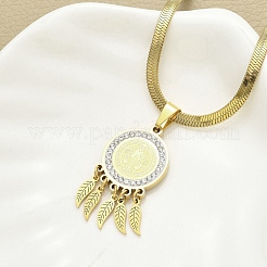 Медаль Святого Бенедикта с подвеской из перьев&nbsp;NJEW-H055-03G