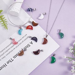 15шт 15 стиля подвески из натуральных и синтетических смешанных драгоценных камней&nbsp;G-SZ0002-19