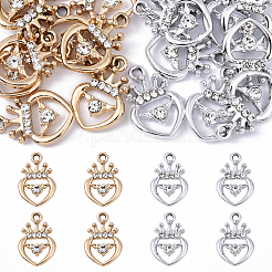 10шт 2 цвета подвески из сплава со стразами&nbsp;ALRI-YW0001-28